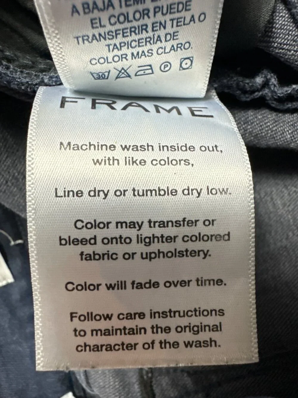 FRAME Le Skinny de Jeanne Jeans Womens 30 Dark Wash Distressed Raw Hem Skinny